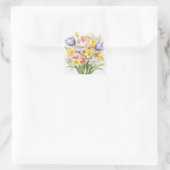 Aquarel Lente Bloemen Tulpen Vierkante Sticker (Tas)