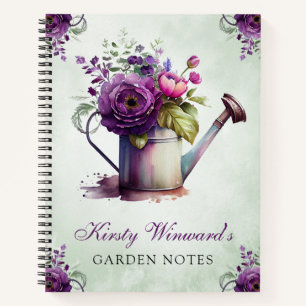 Aquarel Lente Bloemstuk Gietkan Tuin Notities Notitieboek