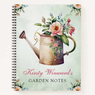 Aquarel Lente Bloemstuk Gietkan Tuin Notities Notitieboek