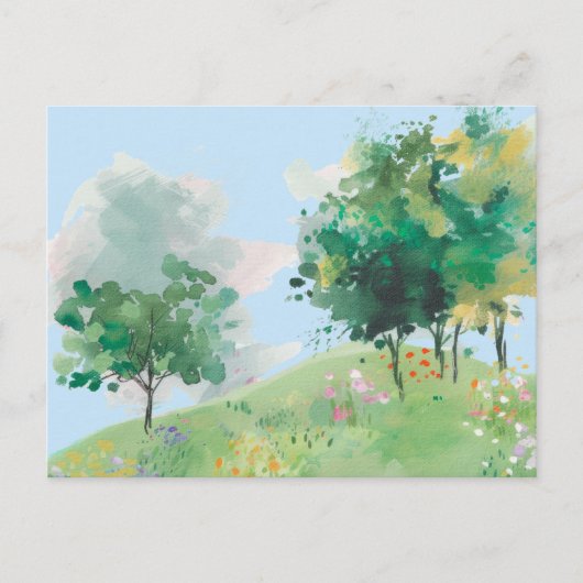 Aquarel Lente Handgetekend Briefkaart (Voorkant)