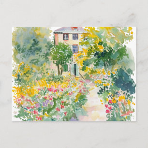 Aquarel lente natuur kleurrijk handgetekend  briefkaart