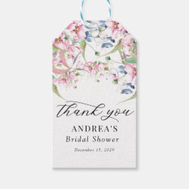 Aquarel lente roze bloem dank je cadeaulabel