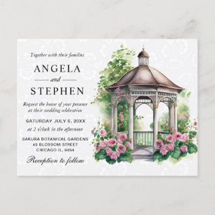 Aquarel Lente Tuinprieel Bruiloft Briefkaart