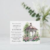 Aquarel Lente Tuinprieel Bruiloft Briefkaart (Staand voorkant)