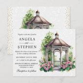 Aquarel Lente Tuinprieel Bruiloft Briefkaart (Voorkant / Achterkant)