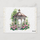Aquarel Lente Tuinprieel Bruiloft Briefkaart (Achterkant)