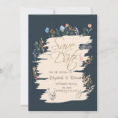 Aquarel lente weide met wilde bloemen Save The Dat Date (Voorkant)