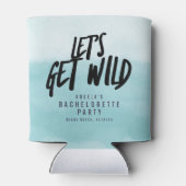 Aquarel Let's Get Wild vrijgezellenfeest Blikjeskoeler (Achterkant)