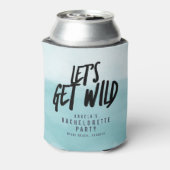 Aquarel Let's Get Wild vrijgezellenfeest Blikjeskoeler (Blikje Achterkant)