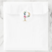 Aquarel letter P met rozen Ronde Sticker (Tas)