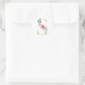 Aquarel letter S met rozen Ronde Sticker (Tas)