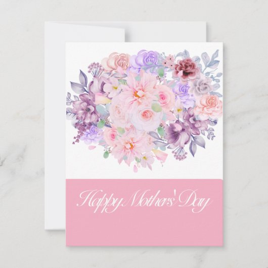Aquarel Levendig Bloemboeket op Maat Feestdagenkaart (Voorkant)