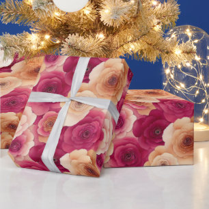 Aquarel Levendig Geschilderde Roze Lente Bloemen Cadeaupapier