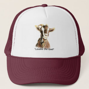 Aquarel Lief Oude Geit Leuk Citaat Trucker Pet