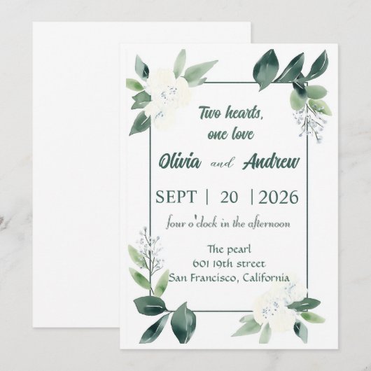 aquarel lijst kaart (Voorkant / Achterkant)