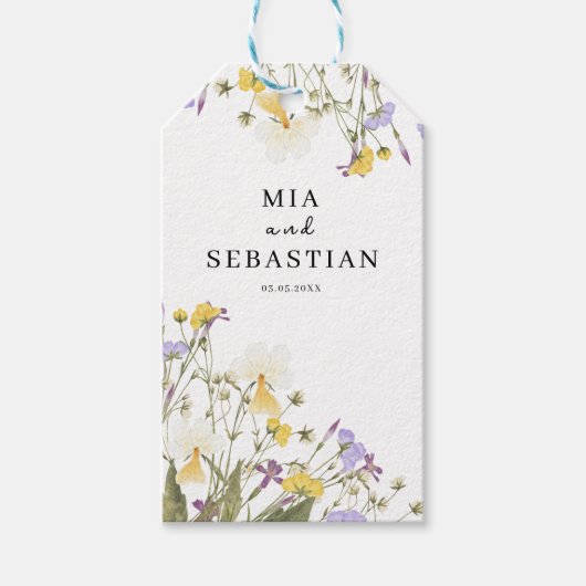 Aquarel Lila bruiloft Cadeaulabel (Voorkant)