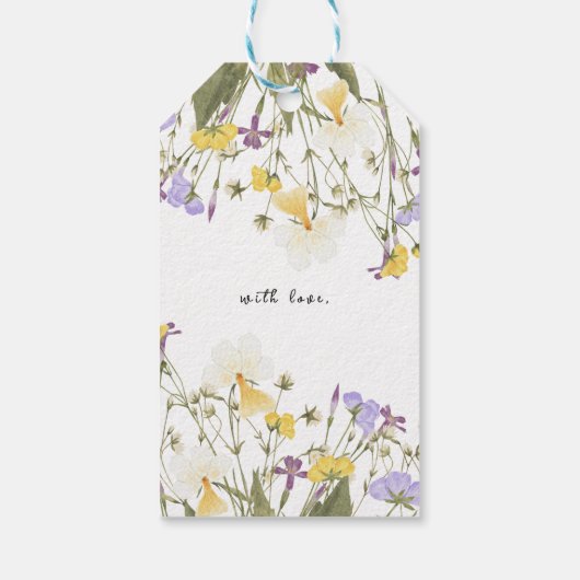 Aquarel Lila bruiloft Cadeaulabel (Achterkant)