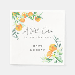 Aquarel Little cutie is op komst baby shower Servet