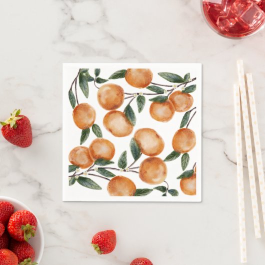 Aquarel Little Cutie Sinaasappel Citrus Servet (Insitu)