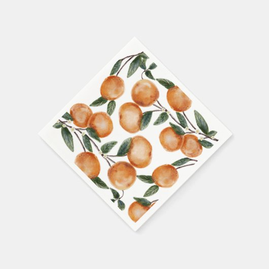 Aquarel Little Cutie Sinaasappel Citrus Servet (Hoek)