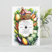 Aquarel Lokale Boerenmarkt Verjaardag Kaart (Staand voorkant)