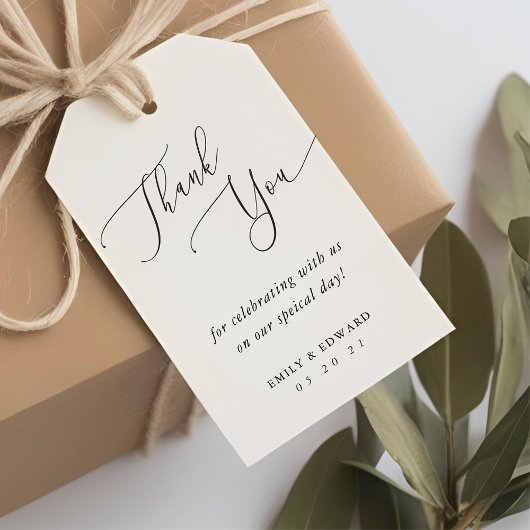 Aquarel Loof Bruiloft Bedankt Cadeaulabel