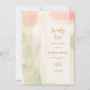 Aquarel Loofwerk Uitnodiging