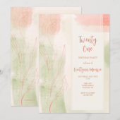 Aquarel Loofwerk Uitnodiging (Voorkant / Achterkant)