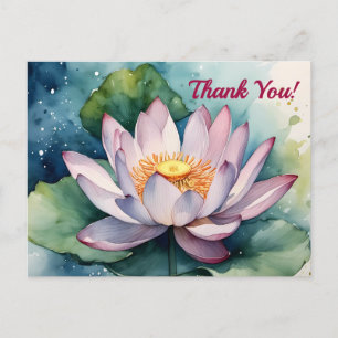 Aquarel Lotusbloem Bedankt Briefkaart