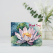 Aquarel Lotusbloem Bedankt Briefkaart (Staand voorkant)