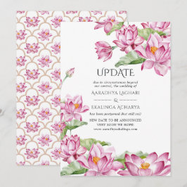 Aquarel Lotusbloem Indiase Trouwupdate Kaart
