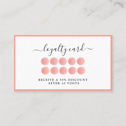 Aquarel Loyalität 10 Kaart Visitekaartje (Voorkant)