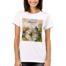 Aquarel Madrid Spanje Reizen Stadsgezicht Op Maat