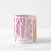 Aquarel Magenta Wash Berkenbomen & Gouden Duiven Mok (Midden)