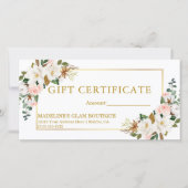 Aquarel Magnolia's Rozen Groen Cadeaubon (Voorkant)