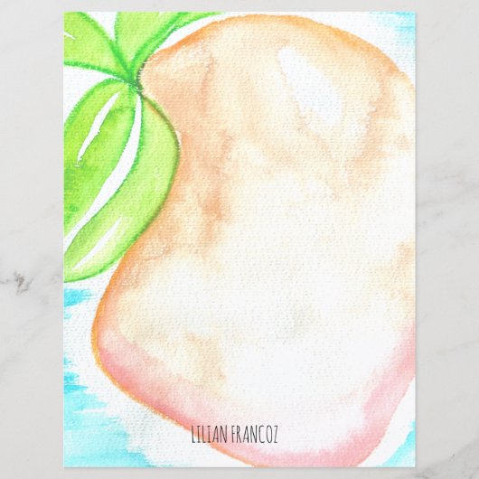 Aquarel Mango Handgeschilderde Tropische Briefpapi (Voorkant)