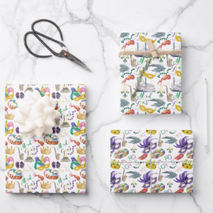 Aquarel Mardi Gras Thema Inpakpapier Vel