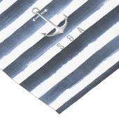 Aquarel marine strepen met anker strand bruiloft korte tafelloper (Hoek)