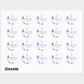 Aquarel maritiem - dank je ronde sticker (Vel)