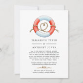 Aquarel maritieme trouw met beperkte gastlijst aankondiging (Voorkant)