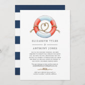 Aquarel maritieme trouwfeest gereduceerde gastlijs aankondiging (Voorkant / Achterkant)