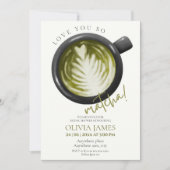 Aquarel Matcha thema vrijgezellenfeest Kaart (Voorkant)