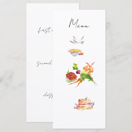 Aquarel Menu (Voorkant / Achterkant)