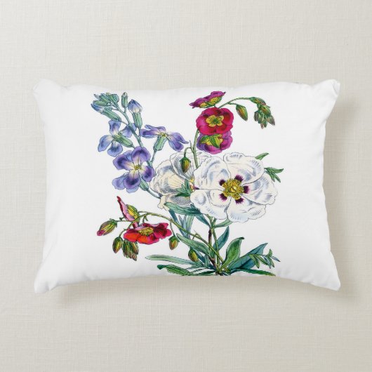 Aquarel met vintage bloemboeket accent kussen (Voorkant)