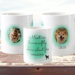 Aquarel Mintgroene Shiba Inu Aangepaste Foto Koffiemok