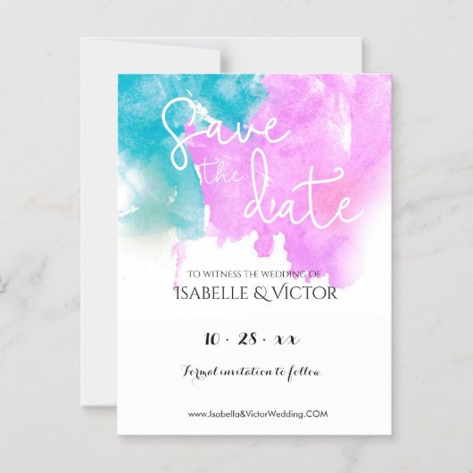 Aquarel Modern Design Kalligrafie Magnetische Uitnodiging (Voorkant)