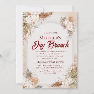 Aquarel Moederdag Brunch Uitnodigingen