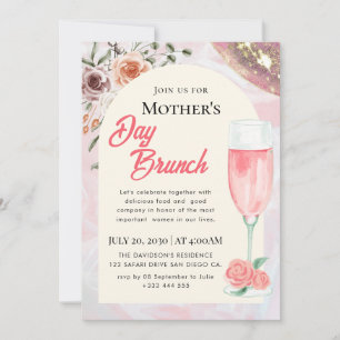 Aquarel Moederdag Brunch Uitnodigingen