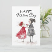 Aquarel Moederdag Feestdagenkaart (Staand voorkant)