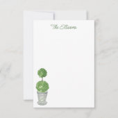 Aquarel Monogram Topiary Notitiekaarten (Voorkant)